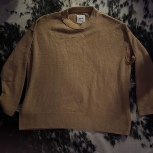 Aerie Cozy Camel Crew Neck Sweater